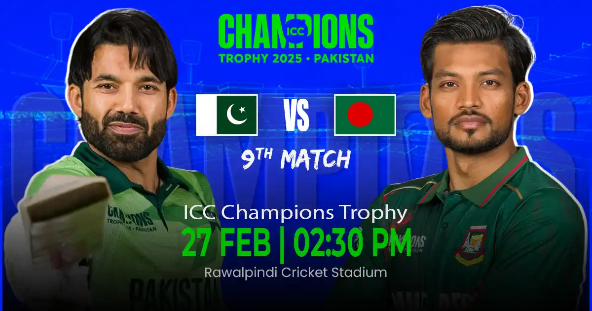 PAK vs BAN Champions Trophy 2025 Match Prediction, Fantasy Cricket Tips, Playing XI, and Pitch Report