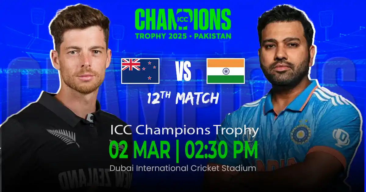 NZ vs IND Champions Trophy 2025 Match Prediction, Fantasy Cricket Tips, Playing XI, and Pitch Report